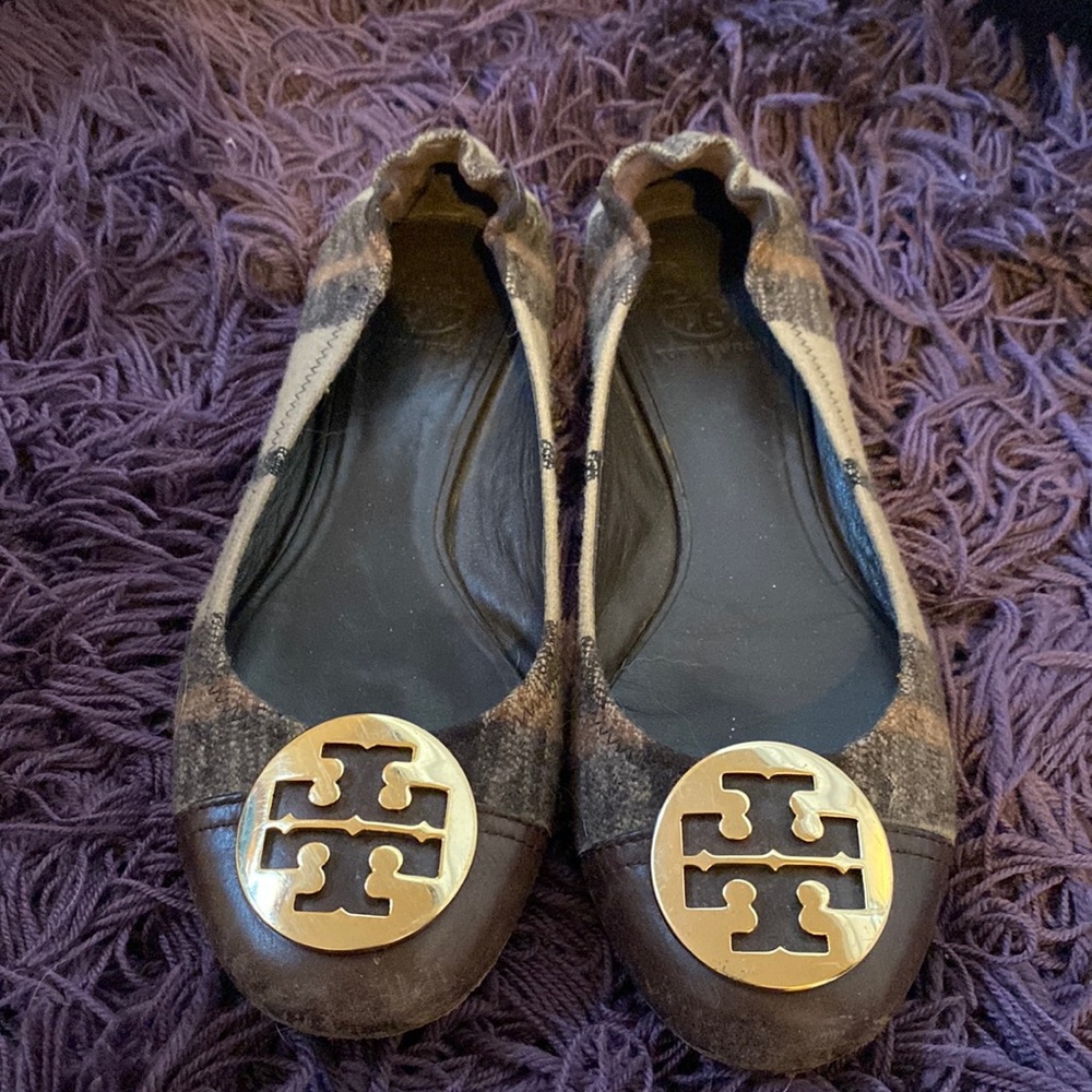 Tory Burch flats brown and gold